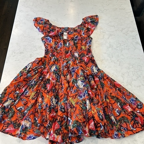 Chelsea&Theodore Peasant Maxi Dress Voile Red Multi Adjustable Neckline 3X Boho - Picture 10 of 16